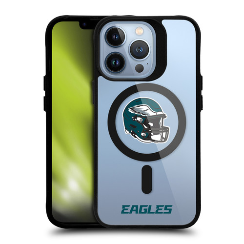 NFL Philadelphia Eagles Helmet Logotype BLACK SHOCKPROOF BUMPER CASE COMPATIBLE WITH Apple iPhone 13 Pro & MAGSAFE