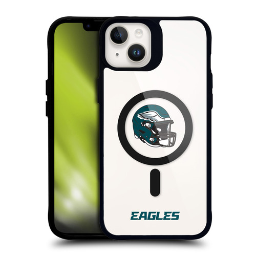 NFL Philadelphia Eagles Helmet Logotype BLACK SHOCKPROOF BUMPER CASE COMPATIBLE WITH Apple iPhone 14 Plus & MAGSAFE