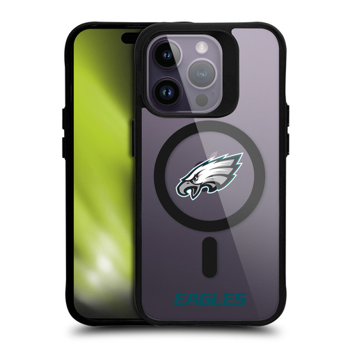 NFL Philadelphia Eagles Logo BLACK SHOCKPROOF BUMPER CASE COMPATIBLE WITH Apple iPhone 14 Pro & MAGSAFE
