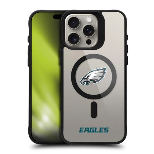NFL Philadelphia Eagles Logo BLACK SHOCKPROOF BUMPER CASE COMPATIBLE WITH Apple iPhone 15 Pro Max & MAGSAFE