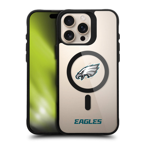 NFL Philadelphia Eagles Logo BLACK SHOCKPROOF BUMPER CASE COMPATIBLE WITH Apple iPhone 16 Pro Max & MAGSAFE