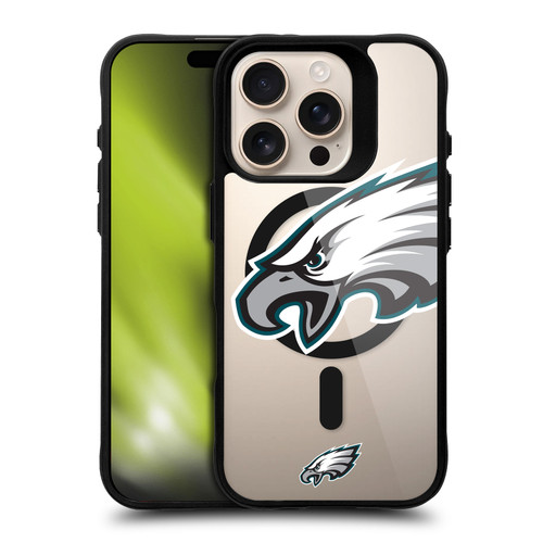 NFL Philadelphia Eagles Oversized BLACK SHOCKPROOF BUMPER CASE COMPATIBLE WITH Apple iPhone 16 Pro & MAGSAFE
