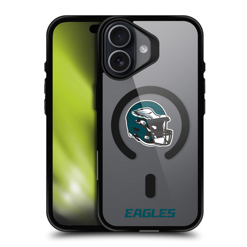NFL Philadelphia Eagles Helmet Logotype BLACK SHOCKPROOF BUMPER CASE COMPATIBLE WITH Apple iPhone 17 & MAGSAFE