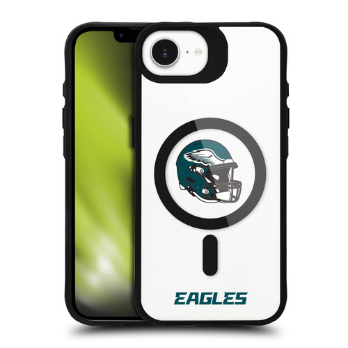 NFL Philadelphia Eagles Helmet Logotype BLACK SHOCKPROOF BUMPER CASE COMPATIBLE WITH Apple iPhone 16e / Apple iPhone 17e & MAGSAFE