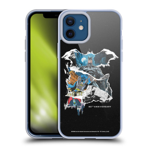 Batman DC Comics 80th Anniversary Ripped Paper Logo Soft Gel Case for Apple iPhone 12 / iPhone 12 Pro