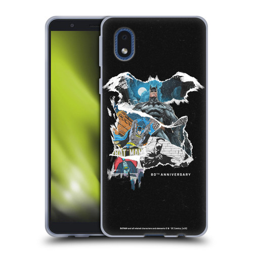 Batman DC Comics 80th Anniversary Ripped Paper Logo Soft Gel Case for Samsung Galaxy A01 Core (2020)