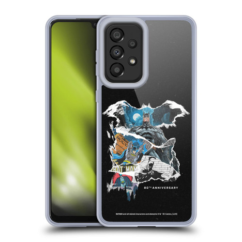 Batman DC Comics 80th Anniversary Ripped Paper Logo Soft Gel Case for Samsung Galaxy A33 5G (2022)