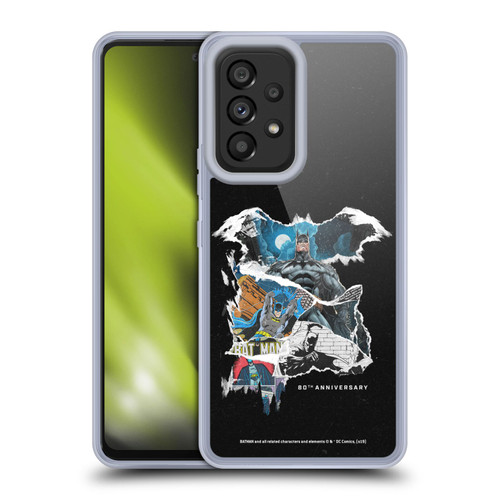 Batman DC Comics 80th Anniversary Ripped Paper Logo Soft Gel Case for Samsung Galaxy A53 5G (2022)