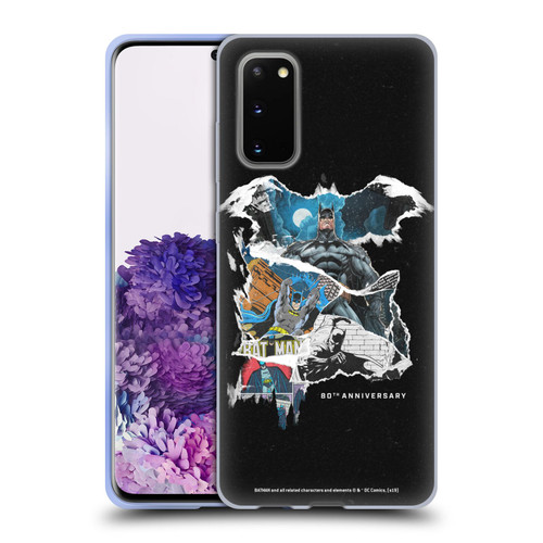 Batman DC Comics 80th Anniversary Ripped Paper Logo Soft Gel Case for Samsung Galaxy S20 / S20 5G