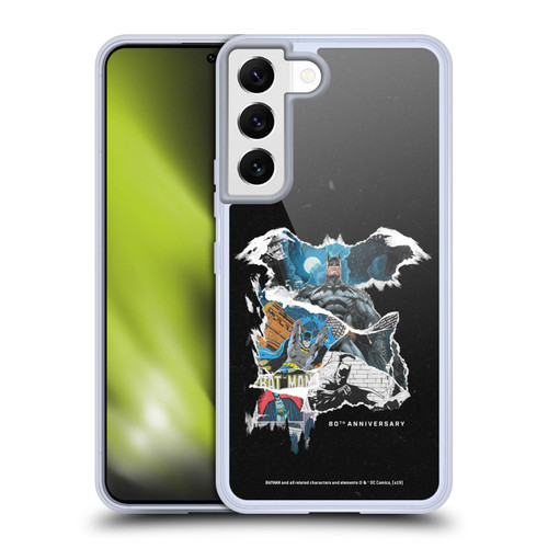Batman DC Comics 80th Anniversary Ripped Paper Logo Soft Gel Case for Samsung Galaxy S22 5G