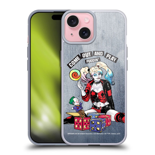 Batman DC Comics Harley Quinn Graphics Toys Soft Gel Case for Apple iPhone 15