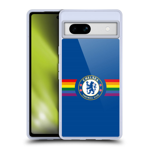 Chelsea Football Club PRIDE CREST Horizontal Blue Soft Gel Case for Google Pixel 7a
