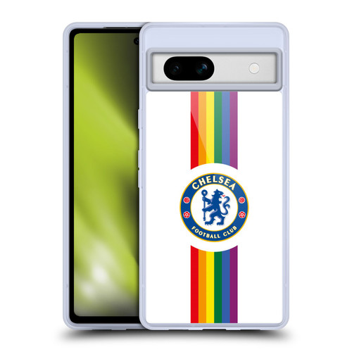 Chelsea Football Club PRIDE CREST Vertical White Soft Gel Case for Google Pixel 7a