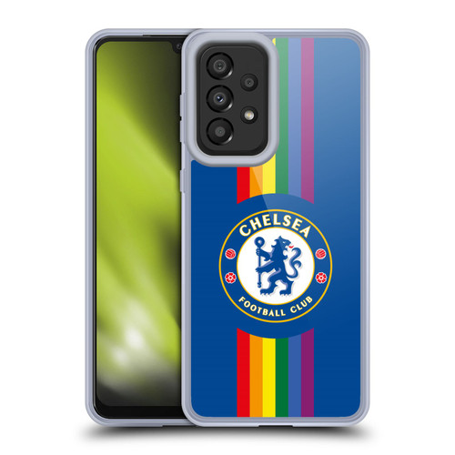 Chelsea Football Club PRIDE CREST Vertical Blue Soft Gel Case for Samsung Galaxy A33 5G (2022)