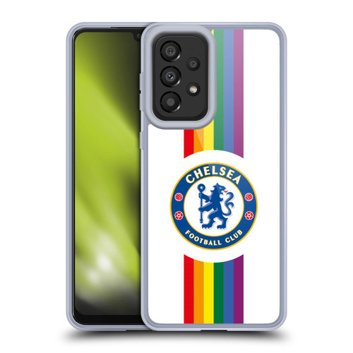 Chelsea Football Club PRIDE CREST Vertical White Soft Gel Case for Samsung Galaxy A33 5G (2022)