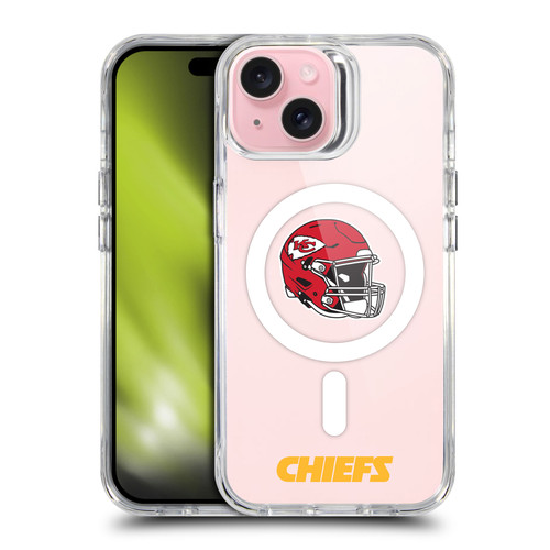 NFL Kansas City Chiefs Helmet Logotype SHOCKPROOF BUMPER CASE COMPATIBLE WITH Apple iPhone 15 & MAGSAFE