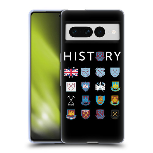 West Ham United FC Crest History Pattern 1 Soft Gel Case for Google Pixel 7 Pro