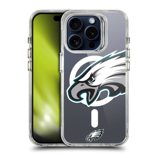 NFL Philadelphia Eagles Oversized SHOCKPROOF BUMPER CASE COMPATIBLE WITH Apple iPhone 15 Pro & MAGSAFE