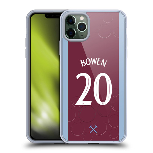 West Ham United FC 2023/24 Players Home Kit Jarrod Bowen Soft Gel Case for Apple iPhone 11 Pro Max