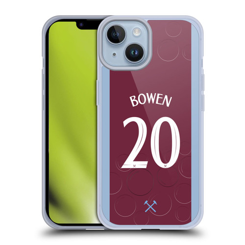 West Ham United FC 2023/24 Players Home Kit Jarrod Bowen Soft Gel Case for Apple iPhone 14