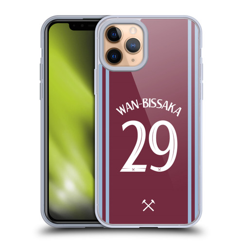 West Ham United FC 2024/25 Players Home Kit Aaron Wan-Bissaka Soft Gel Case for Apple iPhone 11 Pro