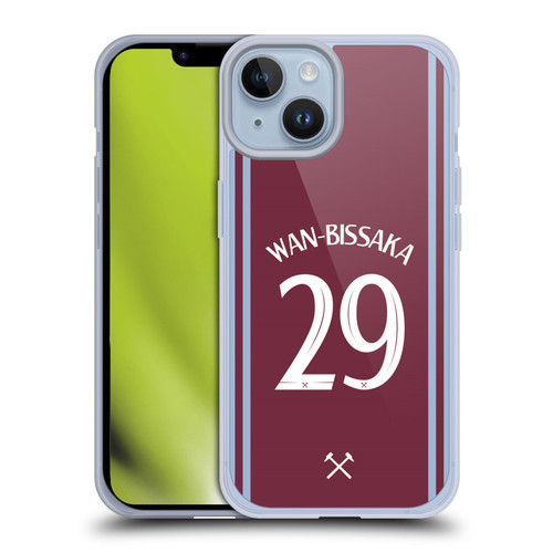 West Ham United FC 2024/25 Players Home Kit Aaron Wan-Bissaka Soft Gel Case for Apple iPhone 14