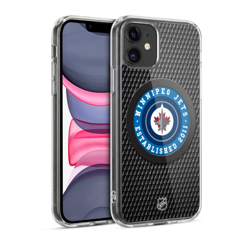 NHL Winnipeg Jets Puck Texture Soft Gel Case for Apple iPhone 11