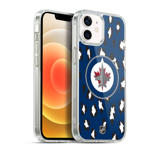 NHL Winnipeg Jets Leopard Pattern Soft Gel Case for Apple iPhone 12 / iPhone 12 Pro & MagSafe