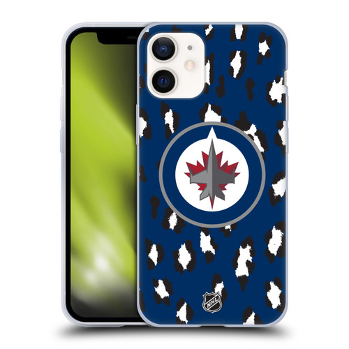 NHL Winnipeg Jets Leopard Pattern Soft Gel Case for Apple iPhone 12 Mini