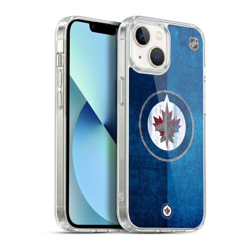 NHL Winnipeg Jets Half Distressed Soft Gel Case for Apple iPhone 13