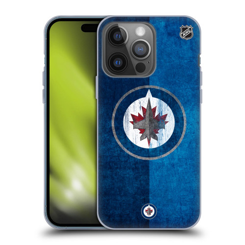 NHL Winnipeg Jets Half Distressed Soft Gel Case for Apple iPhone 14 Pro