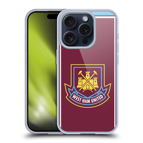 West Ham United FC Retro Crest Di Canio 2000 Home Soft Gel Case for Apple iPhone 15 Pro