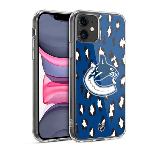 NHL Vancouver Canucks Leopard Pattern Soft Gel Case for Apple iPhone 11