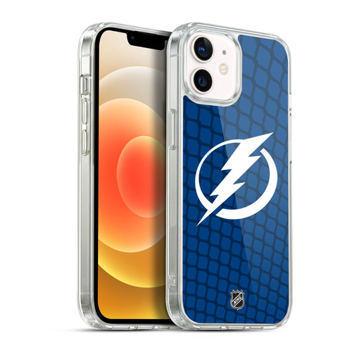 NHL Tampa Bay Lightning Net Pattern Soft Gel Case for Apple iPhone 12 / iPhone 12 Pro & MagSafe