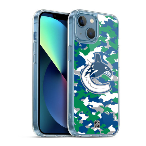 NHL Vancouver Canucks Camouflage Soft Gel Case for Apple iPhone 13 Mini & MagSafe