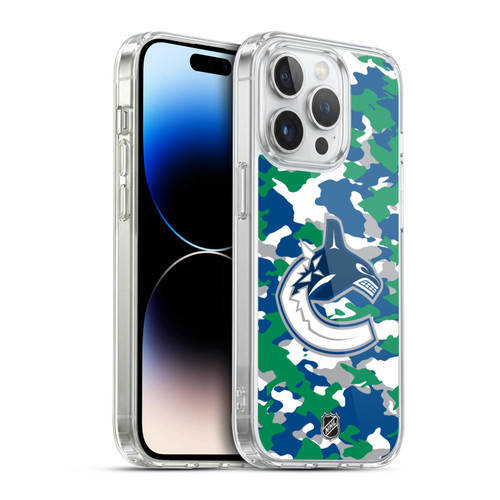 NHL Vancouver Canucks Camouflage Soft Gel Case for Apple iPhone 14 Pro & MagSafe