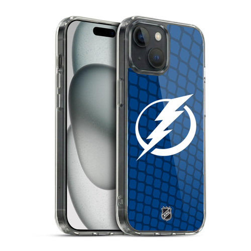 NHL Tampa Bay Lightning Net Pattern Soft Gel Case for Apple iPhone 15