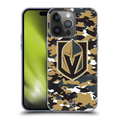 NHL Vegas Golden Knights Camouflage Soft Gel Case for Apple iPhone 14 Pro