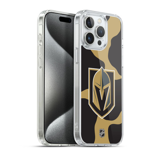 NHL Vegas Golden Knights Cow Pattern Soft Gel Case for Apple iPhone 15 Pro Max