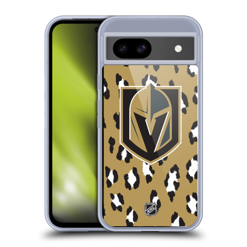 NHL Vegas Golden Knights Leopard Pattern Soft Gel Case for Google Pixel 8a