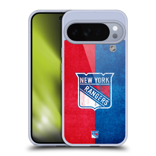 NHL New York Rangers Half Distressed Soft Gel Case for Google Pixel 10 Pro XL