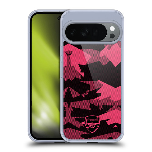 Arsenal FC Crest and Gunners Logo Geometric Pink Soft Gel Case for Google Pixel 10