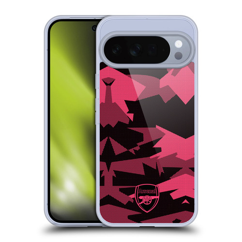 Arsenal FC Crest and Gunners Logo Geometric Pink Soft Gel Case for Google Pixel 10 Pro XL