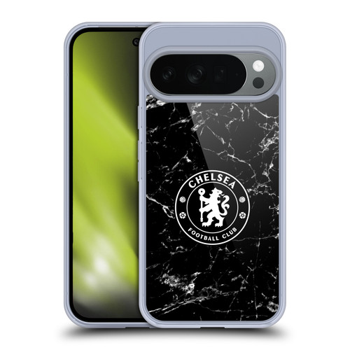 Chelsea Football Club Crest Black Marble Soft Gel Case for Google Pixel 10