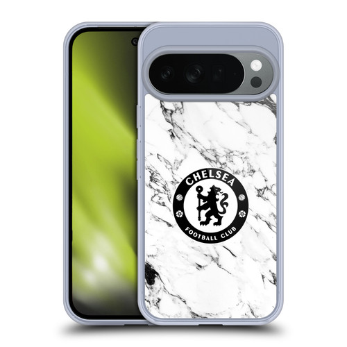 Chelsea Football Club Crest White Marble Soft Gel Case for Google Pixel 10