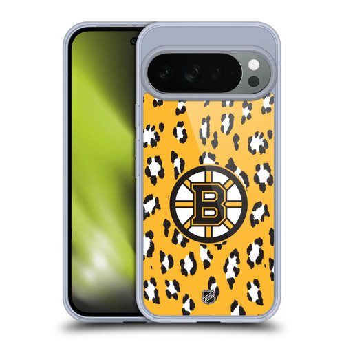 NHL Boston Bruins Leopard Pattern Soft Gel Case for Google Pixel 10