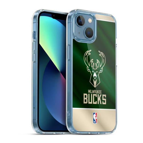 NBA Milwaukee Bucks Horizontal Banner Soft Gel Case for Apple iPhone 13 Mini & MagSafe