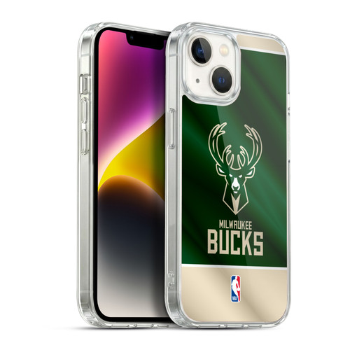 NBA Milwaukee Bucks Horizontal Banner Soft Gel Case for Apple iPhone 14