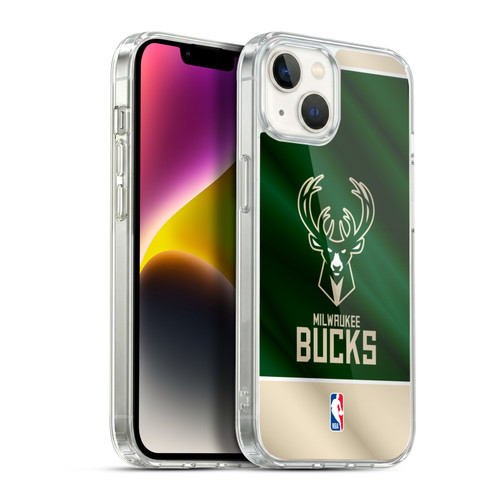 NBA Milwaukee Bucks Horizontal Banner Soft Gel Case for Apple iPhone 14 Plus & MagSafe