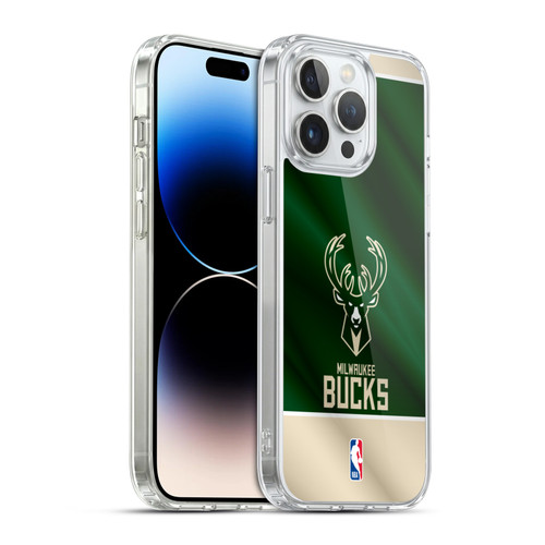 NBA Milwaukee Bucks Horizontal Banner Soft Gel Case for Apple iPhone 14 Pro Max & MagSafe